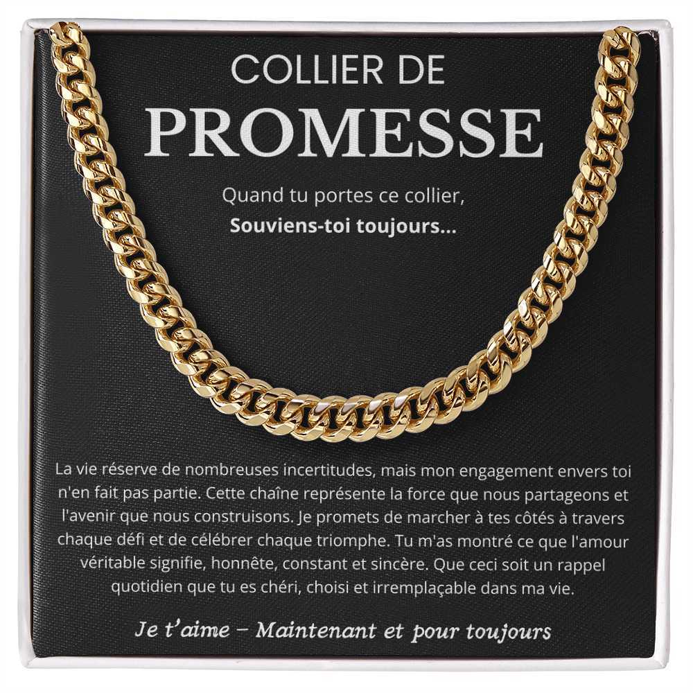 COLLIER DE PROMESSE - CHAÎNE À MAILLONS CUBAINE