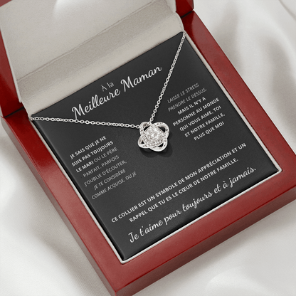 À LA MEILLEURE MAMAN - COLLIER CŒUR ENTRELACÉ