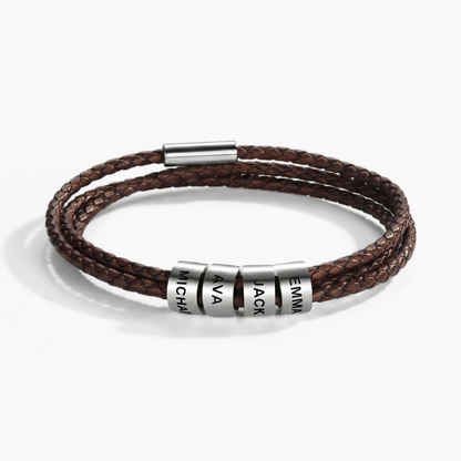 AU MEILLEUR PAPA - BRACELET EN CUIR TRESSÉ PERSONNALISÉS