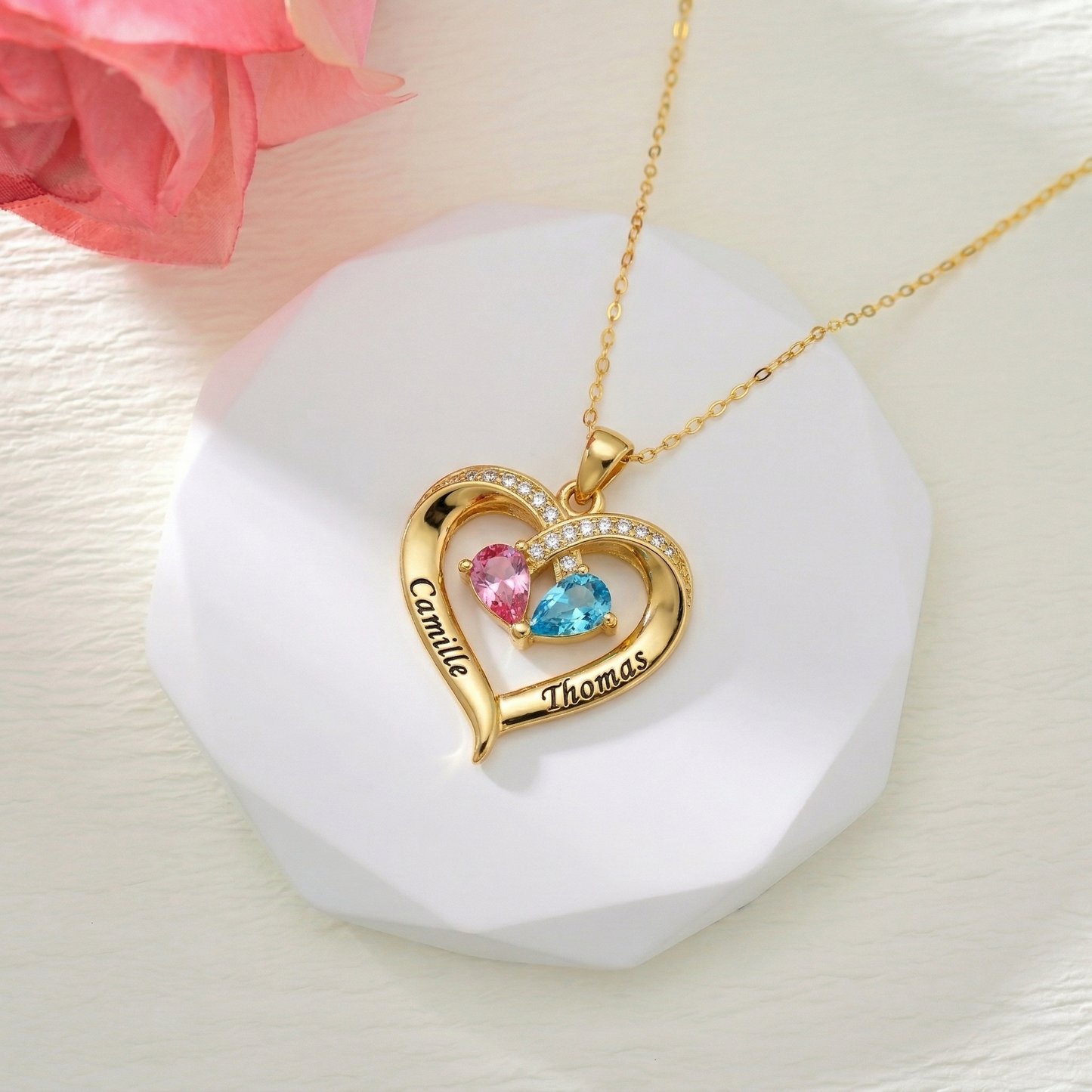 À MA FEMME - COLLIER PIERRES DE NAISSANCE PERSONNALISÉE